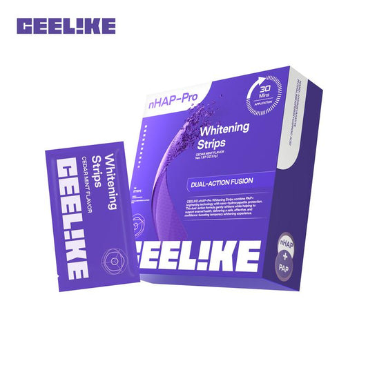 CEELIKE Nano-Hydroxyapatite Purple Strips: Enamel-Safe Whitening Treatment for Sensitive Teeth – Peroxide-Free – 7/21 Sessions