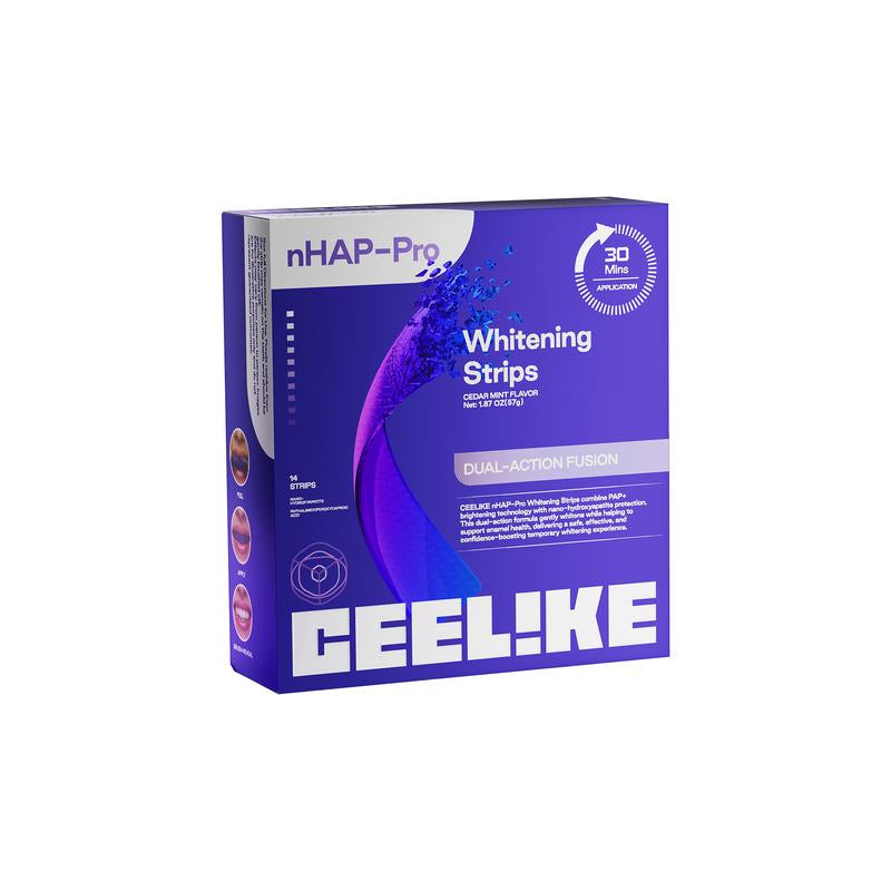 CEELIKE Nano-Hydroxyapatite Purple Strips: Enamel-Safe Whitening Treatment for Sensitive Teeth – Peroxide-Free – 7/21 Sessions