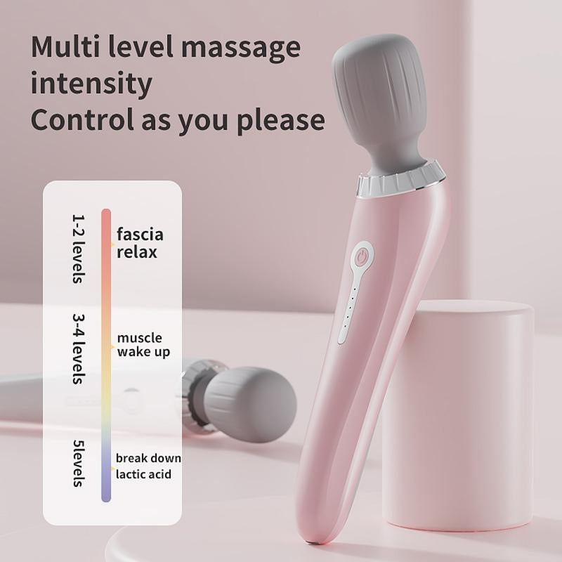 Portable USB Rechargeable Handheld Massager with High-Frequency Vibration Motor for Neck, Back, Leg, and Waist Muscle Relief